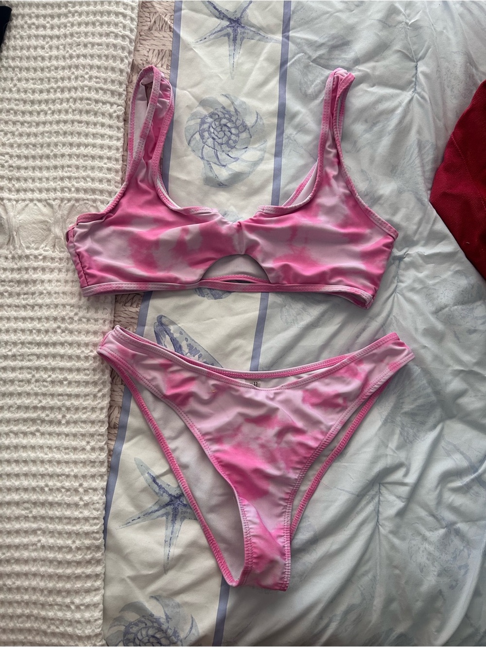 SHEIN Pink Tie-Dye Bikini Set